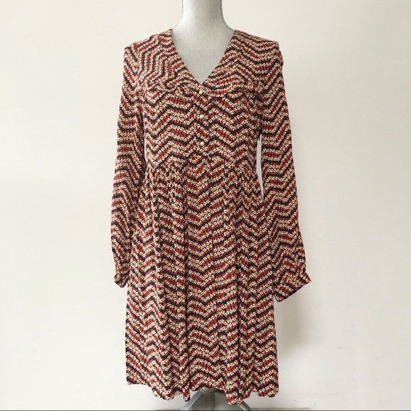 La Petite Francaise vintage retro pattern floral babydoll dress long sleeve - Picture 2 of 8